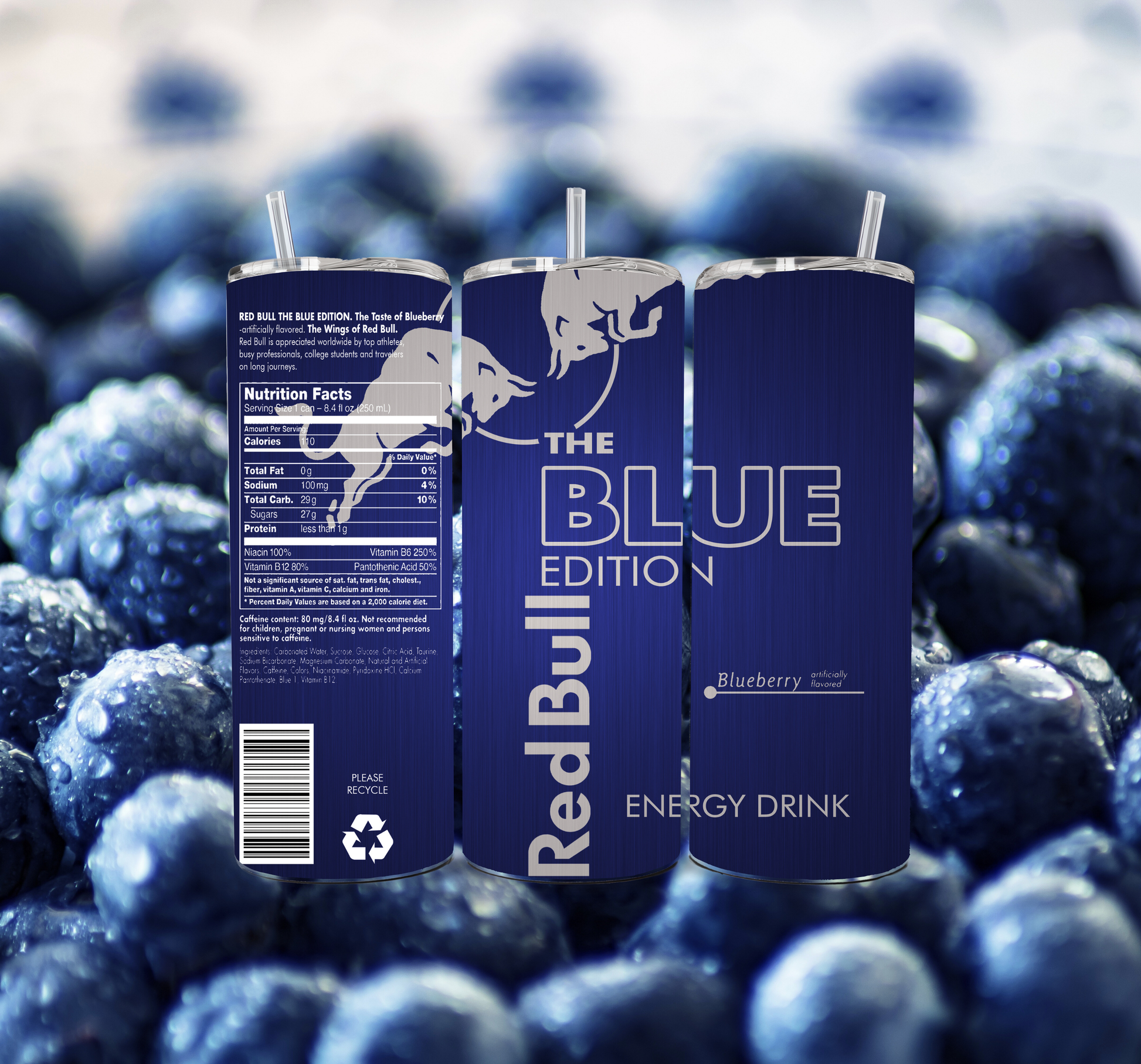 Blueberry Redbull 20oz Skinny Tumbler