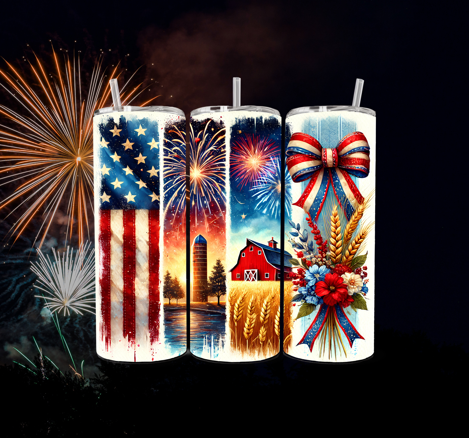 Country 4th of July 20oz Skinny Tumbler