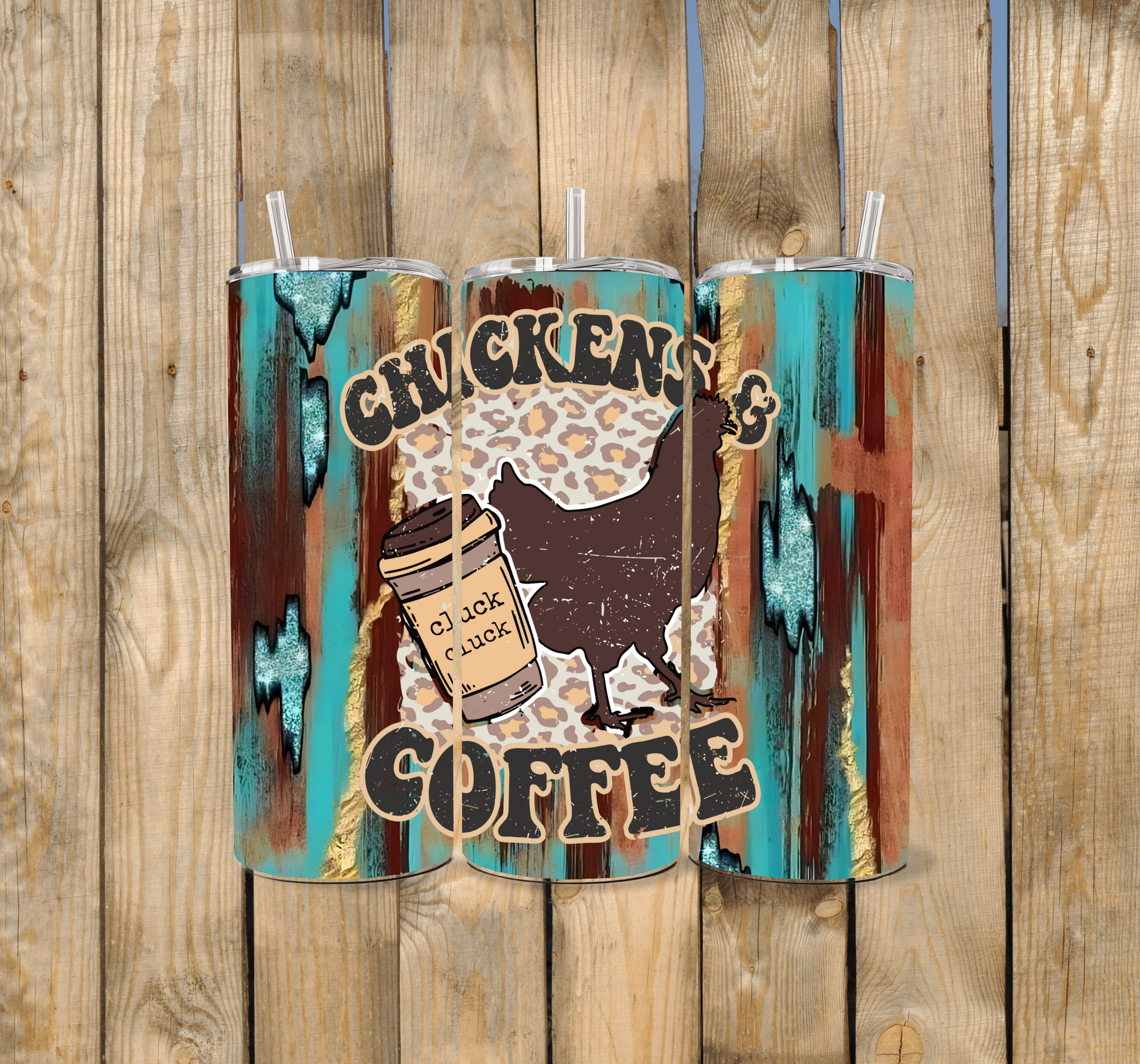 Chickens & Coffee 20oz Skinny Tumbler