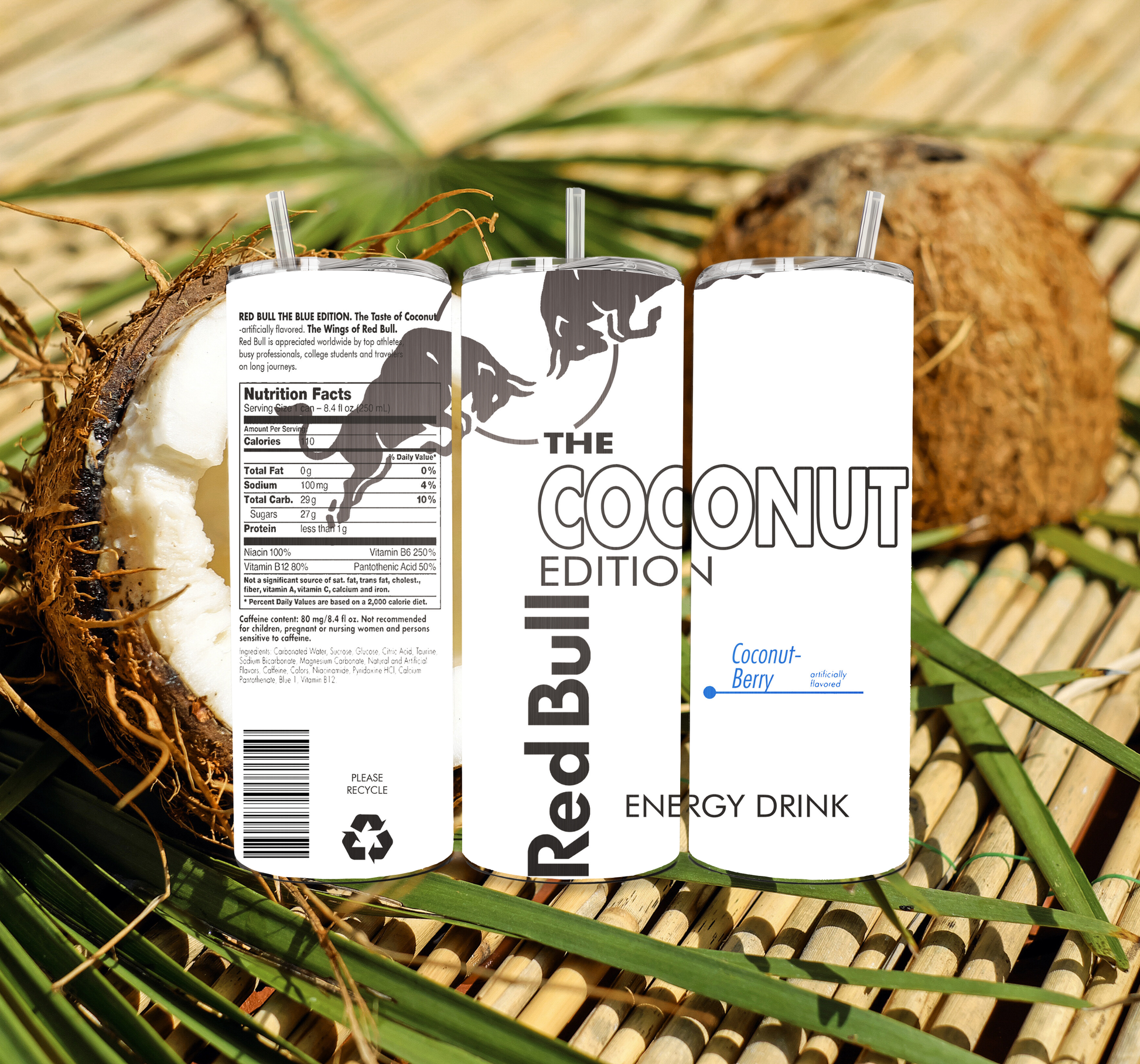Coconut Redbull 20oz Skinny Tumbler
