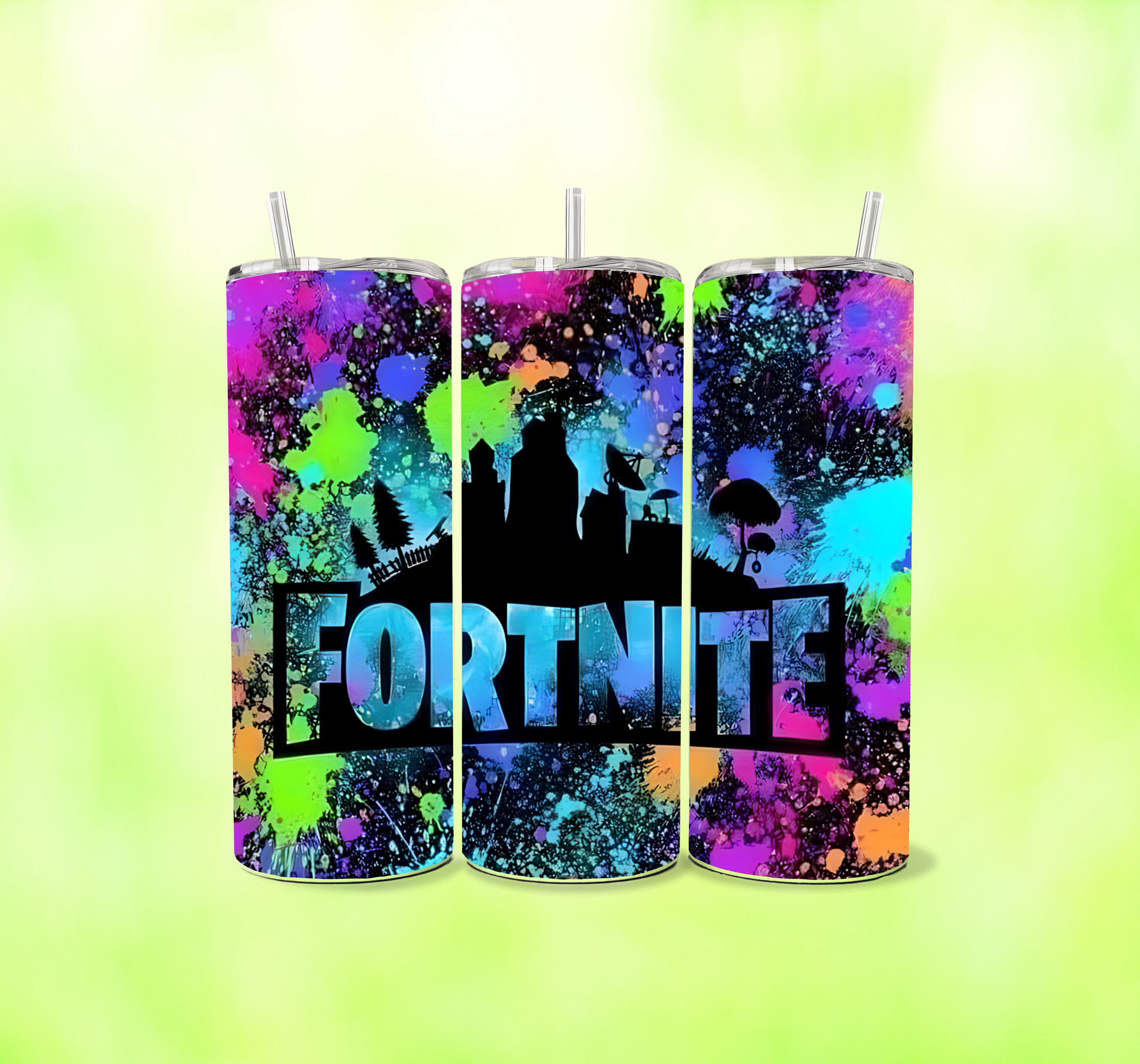 Glow Up Fortnite Castle 20oz Skinny Tumbler