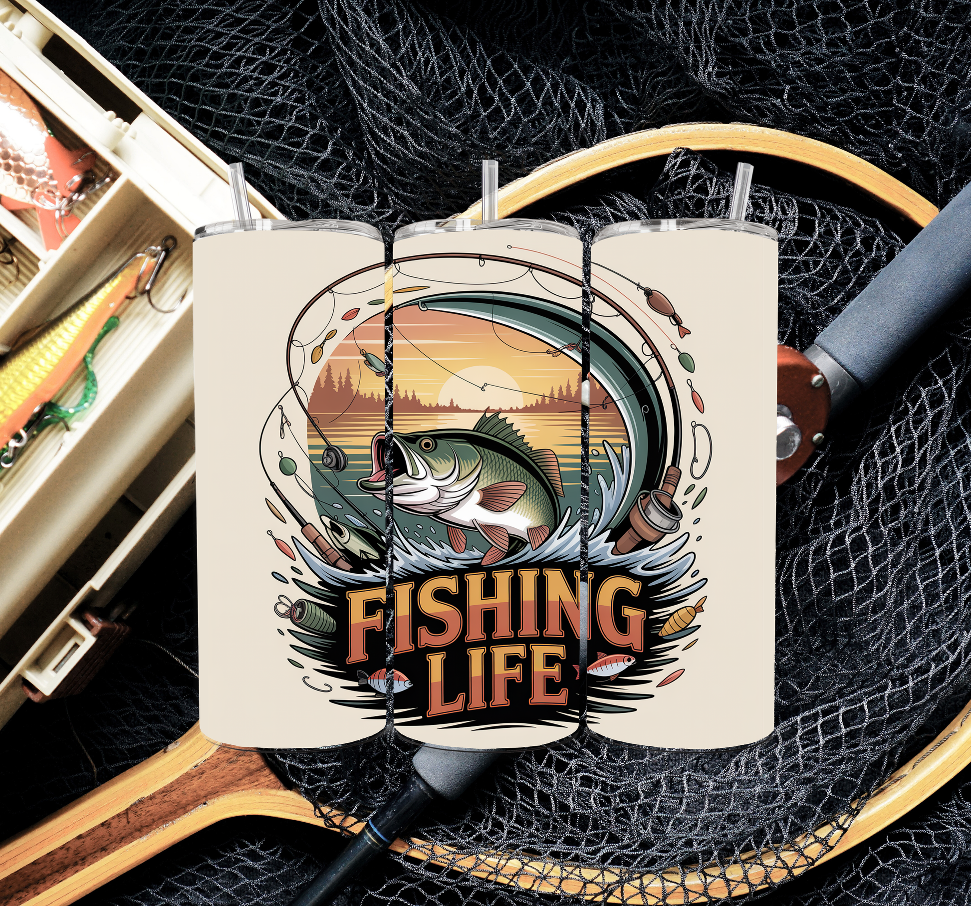 Fishing Life 20oz Skinny Tumbler