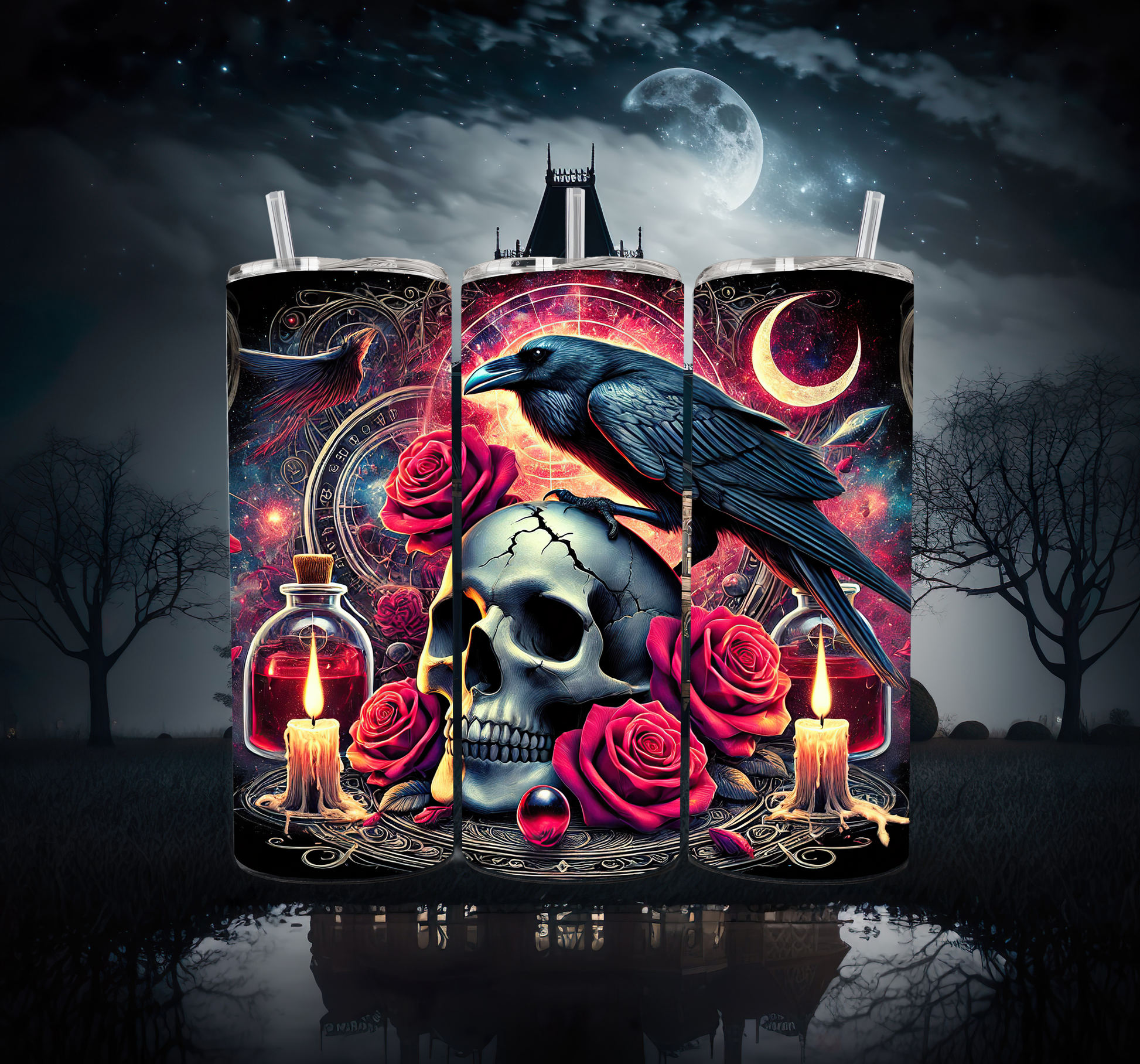 Gothic Raven 20oz Skinny Tumbler