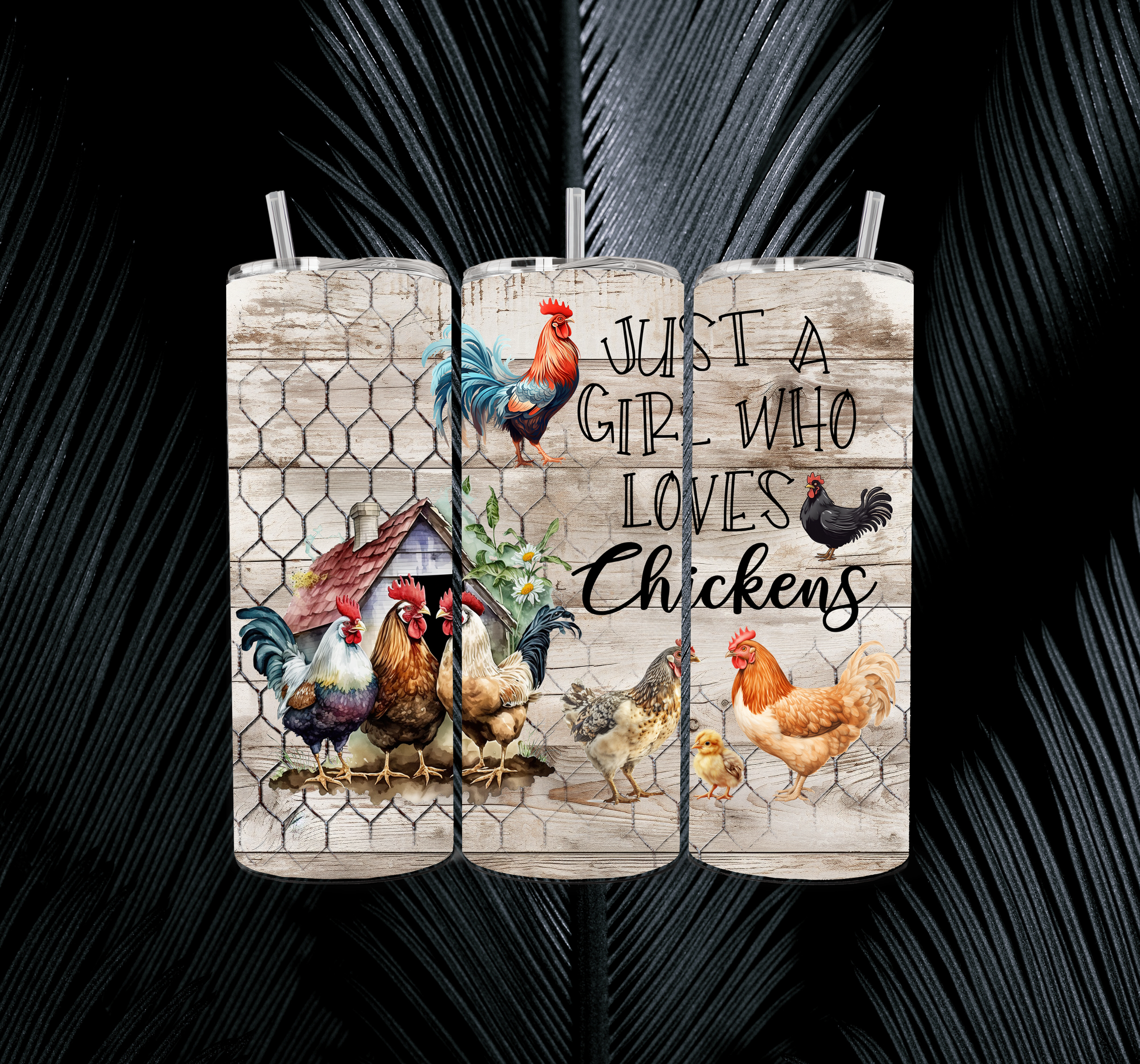 Just a Girl Who Loves Chickens 20oz Skinny Tumbler