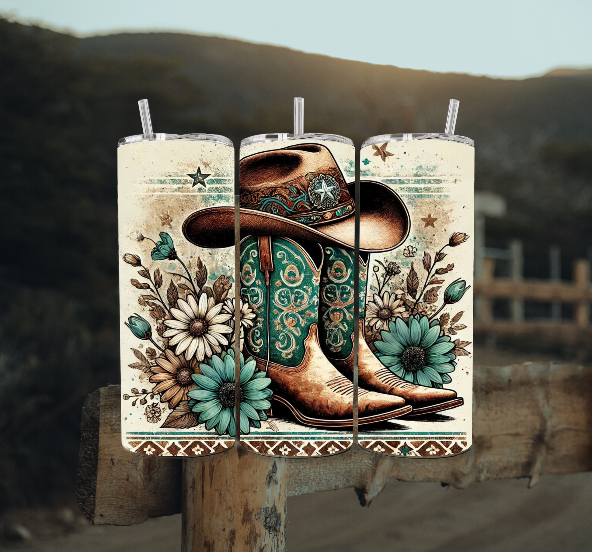 Boots & Brews 20oz Skinny Tumbler