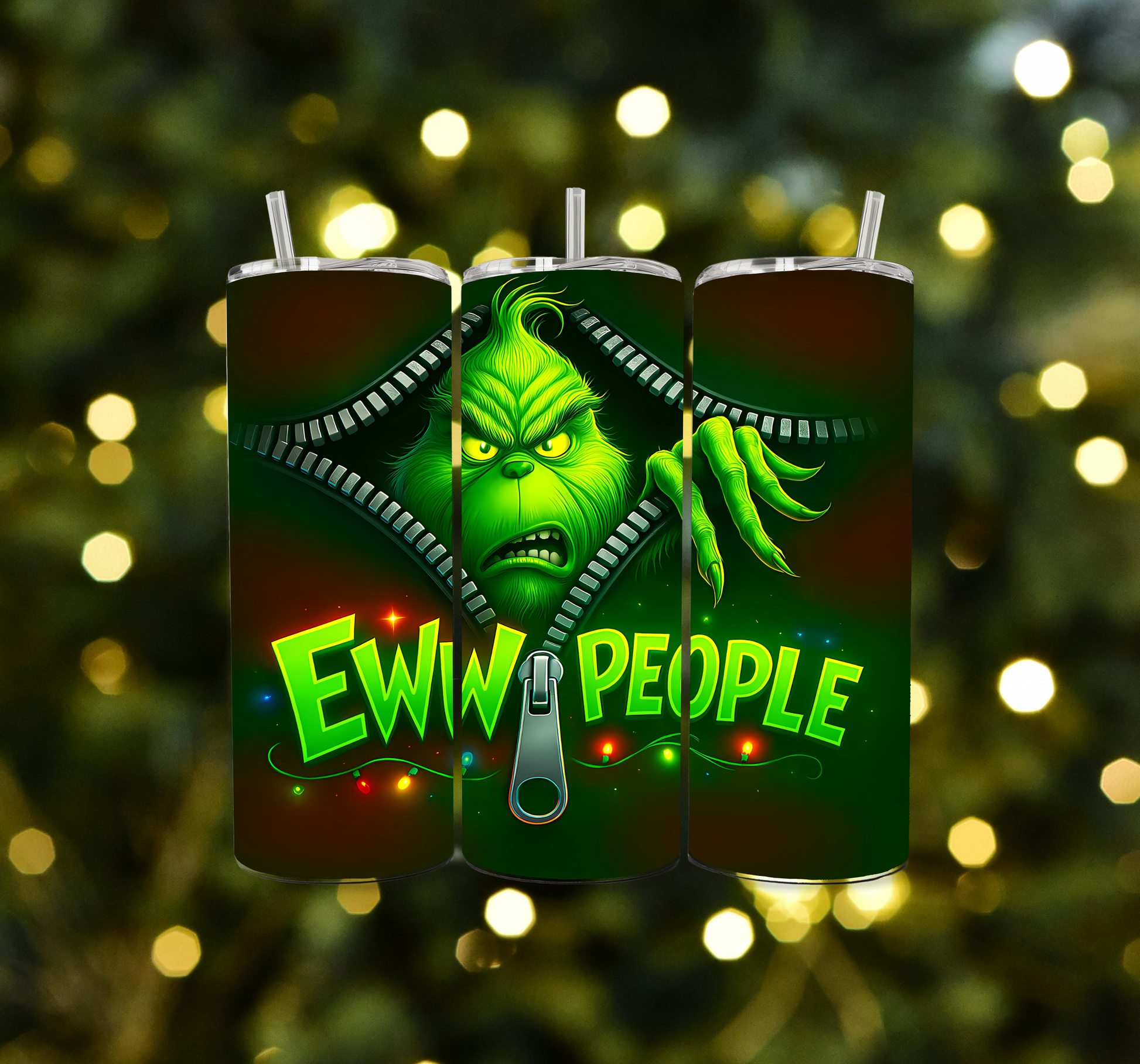 Grinch "Eww, People" 20oz Skinny Tumbler