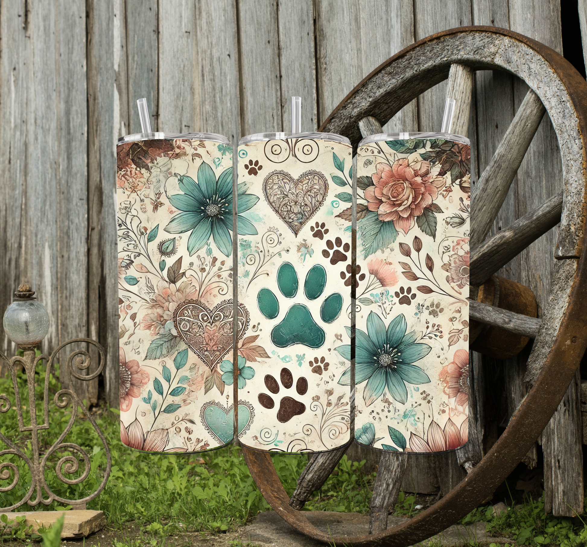 Teal Waggin' 20oz Skinny Tumbler